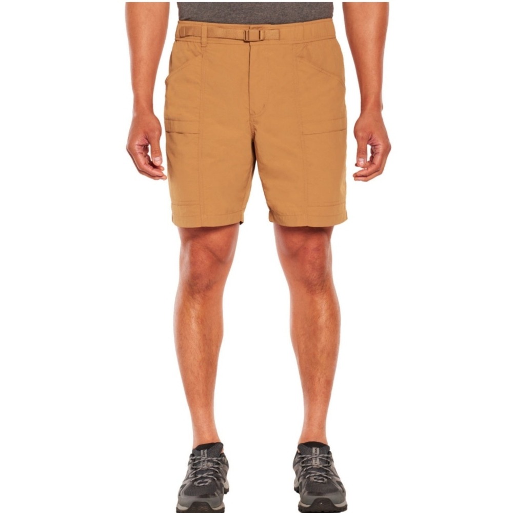 Eddie Bauer‎ Men's Ripstop Tech Shorts XL 8" Inseam Brown Sugar Built In Belt